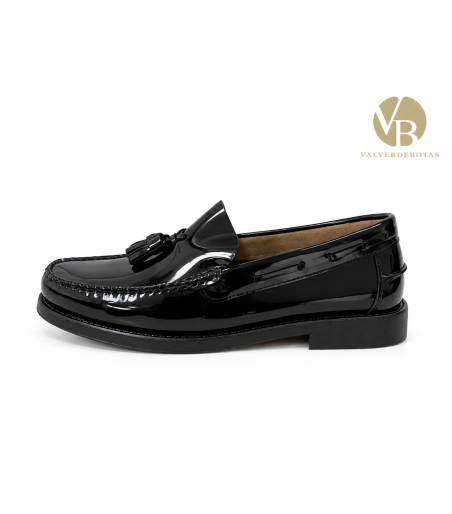 Mocasín Borlas Negro